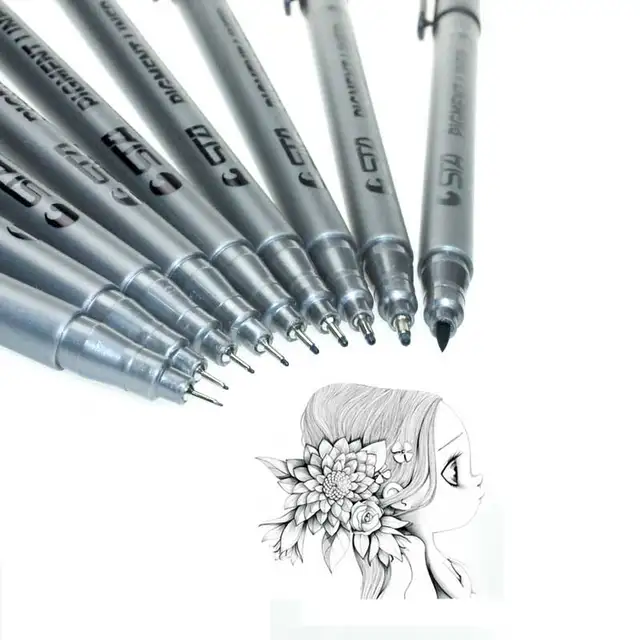 Waterproof Fade Proof Micron Pen Tip Fine Liner Black Sketch Water Marker Pen for Manga markers Drawing Art Supplies 4