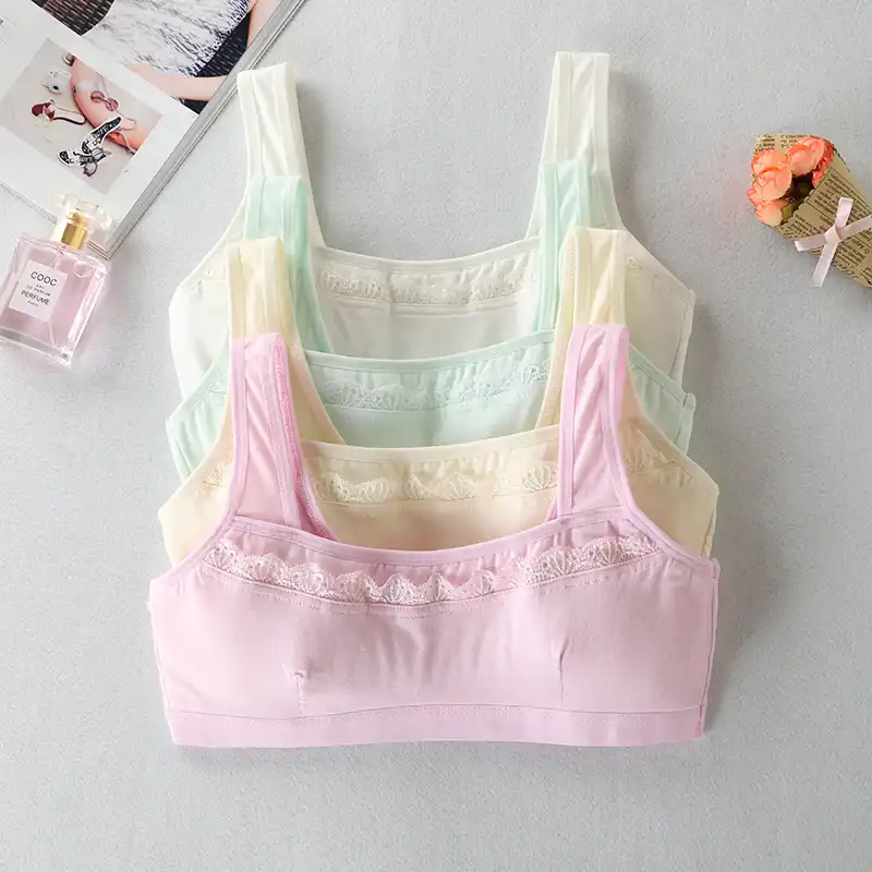 Hot sale Child Sports Bra Kids Thin Cup Young Girl Bra Cotton Intimates ...