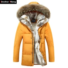 Зимняя мужская куртка высокого качества, мужской длинный пуховик, модный большой меховой воротник, Толстая теплая куртка с капюшоном для отдыха, парка, куртка 4XL 5XL