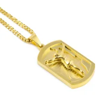 

Male Fashion Chains Necklaces Design Filling Pieces Men Punk Jewelry Hip Hop Golden Rock Jesus Tag Pendants Necklace For Mens