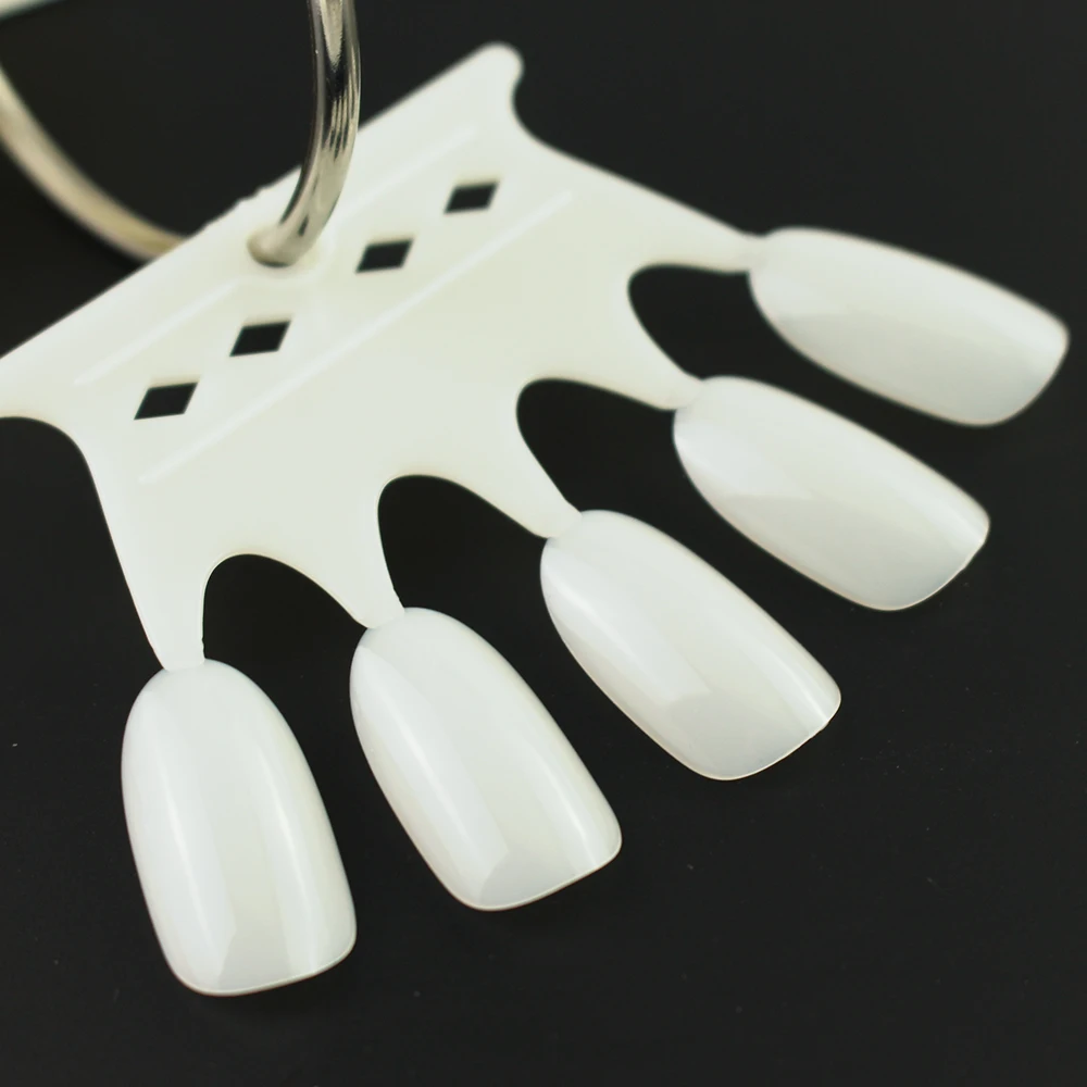 5*10 шт накладные ногти овальные французские кончики для полного дизайна ногтей Корона короткая прозрачная белая акриловая практика маникюрные аксессуары