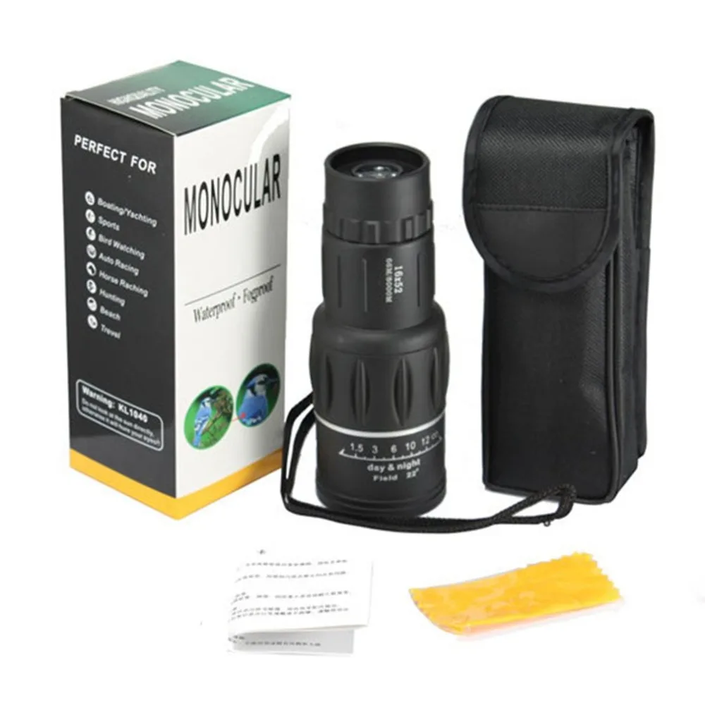 Dual Focus Spring Clip 16X52 Hunting Monocular Zoom Travel High Power Magnification Quality Binoculars With Holder | Инструменты
