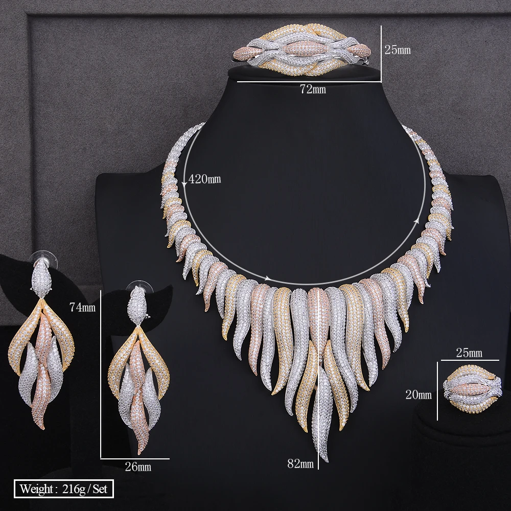 GODKI супер роскошный ледник кисточки 4 шт. Африканское Ожерелье Циркон комплекты украшений для женщин свадебный индийский нигерийский комплект украшений для вечеринки