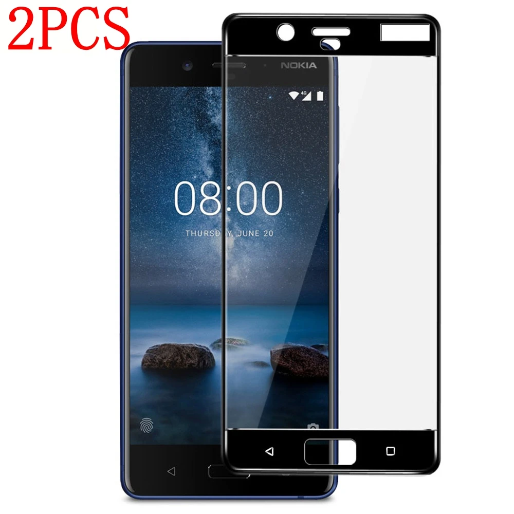 

2PCS Full Cover Tempered Glass For Nokia 8 Screen Protector protective film For Nokia 8 glass