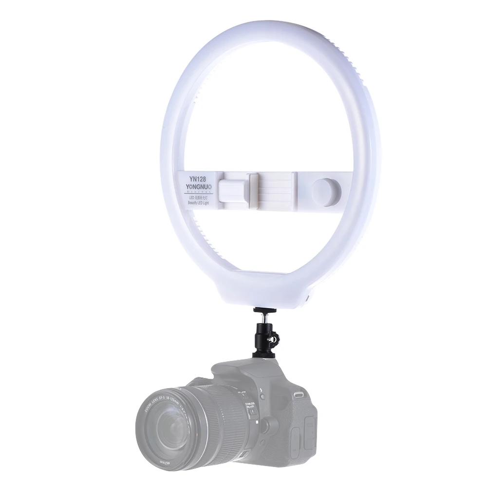 YONGNUO YN128 селфи кольцевой светильник для камеры фотостудии телефона 128 светодиодный кольцевой светильник 3200-5500K кольцевой светильник с регулируемой яркостью для фотосъемки
