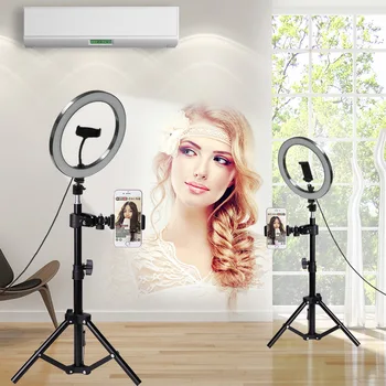 Preise Led Ring Licht Selfie Studio Kamera Fotografie Verbesserung 10 Zoll 26cm Foto Kamera Ring Licht Mit Stativ USB Stecker Telefon Halter