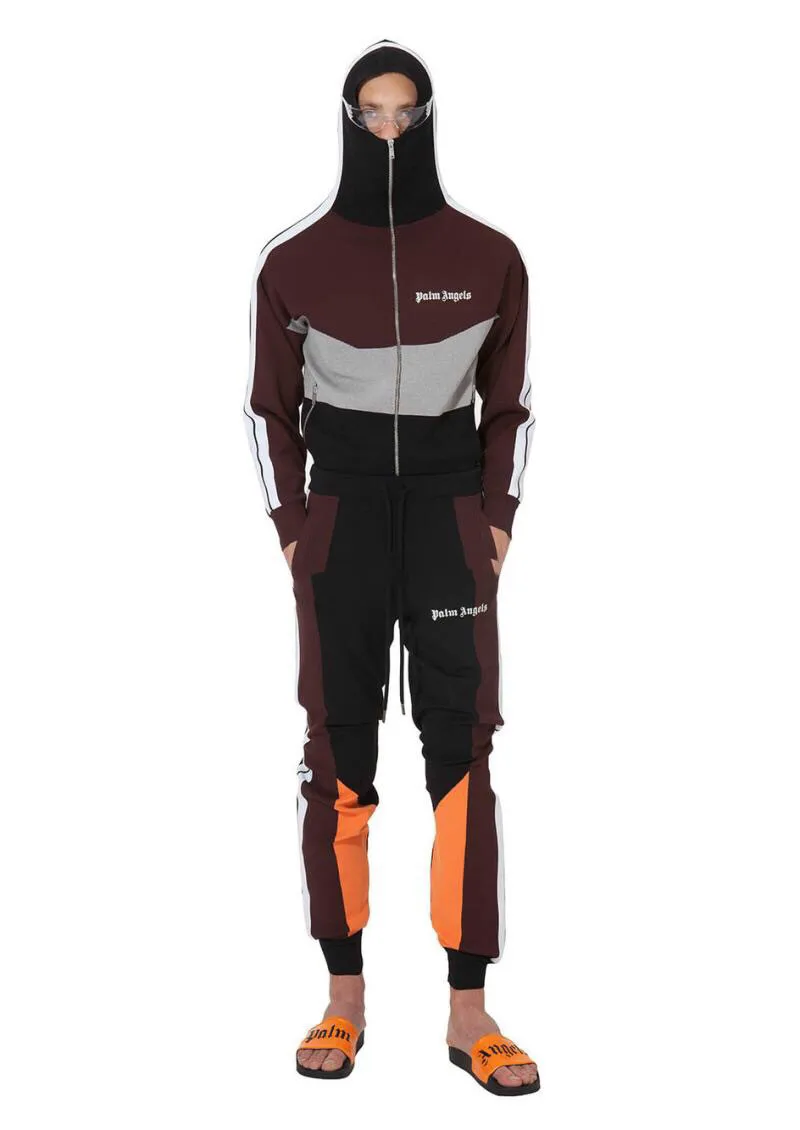 

Palm Angels Jackets Men Women 1:1 Purple Gray Black Splice Palm Angels Jacket Turtleneck Zipper Palm Angels Jackets Coats