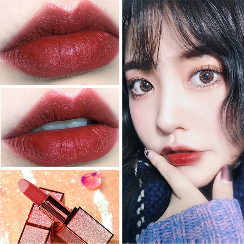 

6 Colors Matte Lipsticks Crystal Column Matte Lipstick Lip Sticks Cosmetic Easy to Lipstick Matte Long lasting without fading