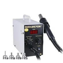 Быстрая 857DW+ паяльная станция 580 Вт Регулируемая станция горячего воздуха с нагревателем винтовой ветровой Воздушный пистолет SMD Горячая паяльная станция