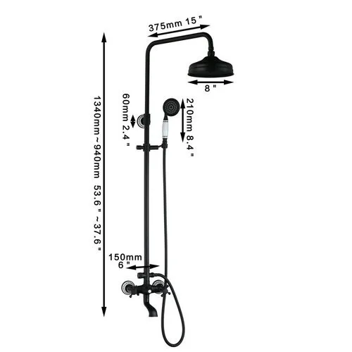 KEMAIDI Chuveiro Set Wall Mount Petróleo Friccionada