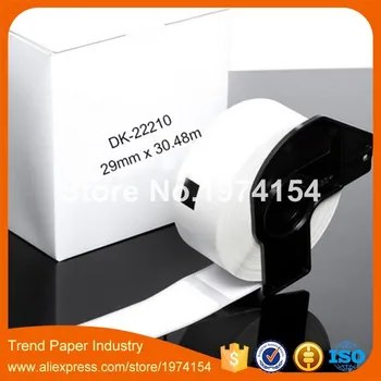 

2 x Rolls Brother Compatible Labels DK-22210, 29mm x 30.48m,Continuous Paper Labels, with Permanent Cartridge,DK 22210,DK 2210