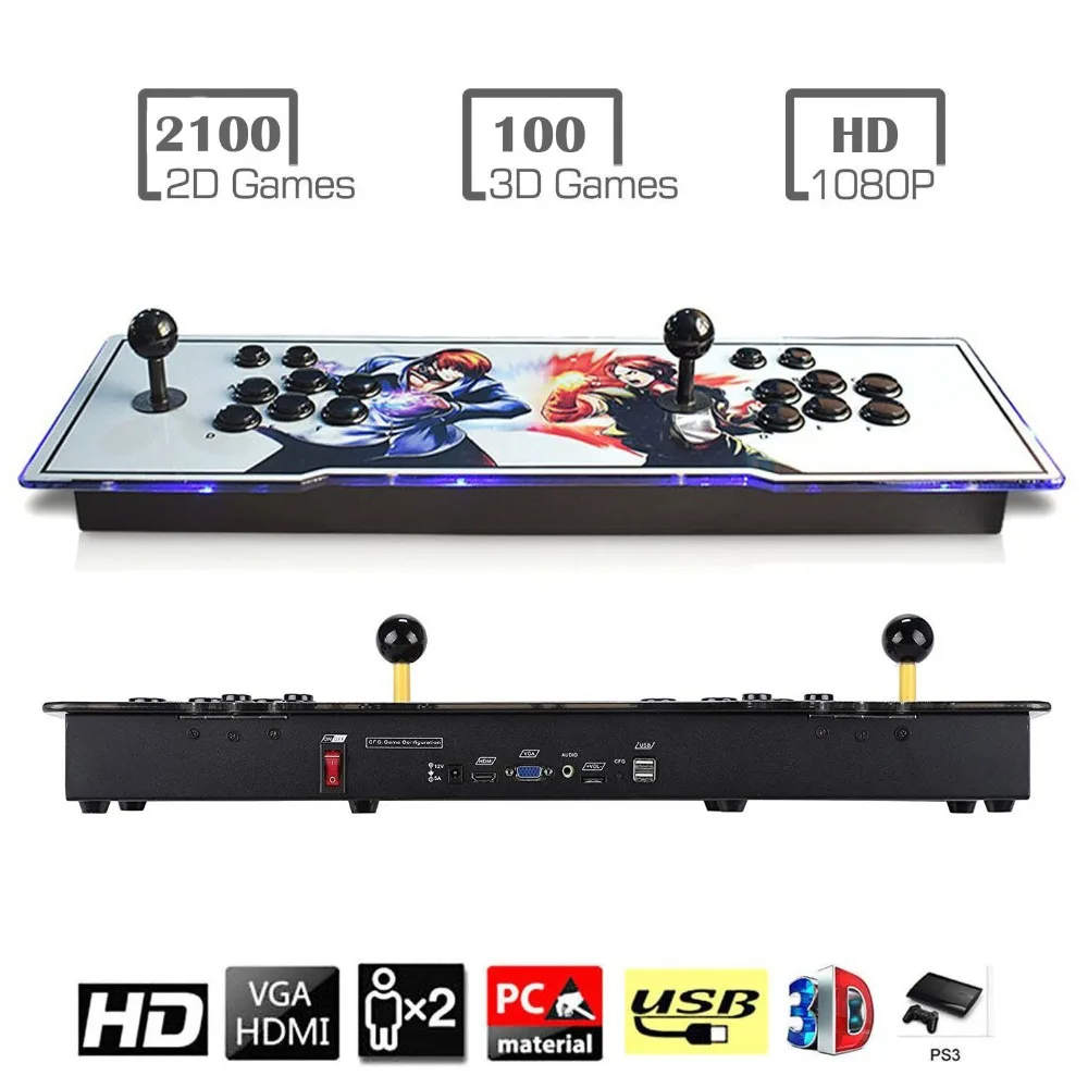 

3D Pandora Games Retro Arcade Console 2200 in 1 Box 1280x720 Full HD 2 Players Arcade Machine Add More Games Support 4 Players