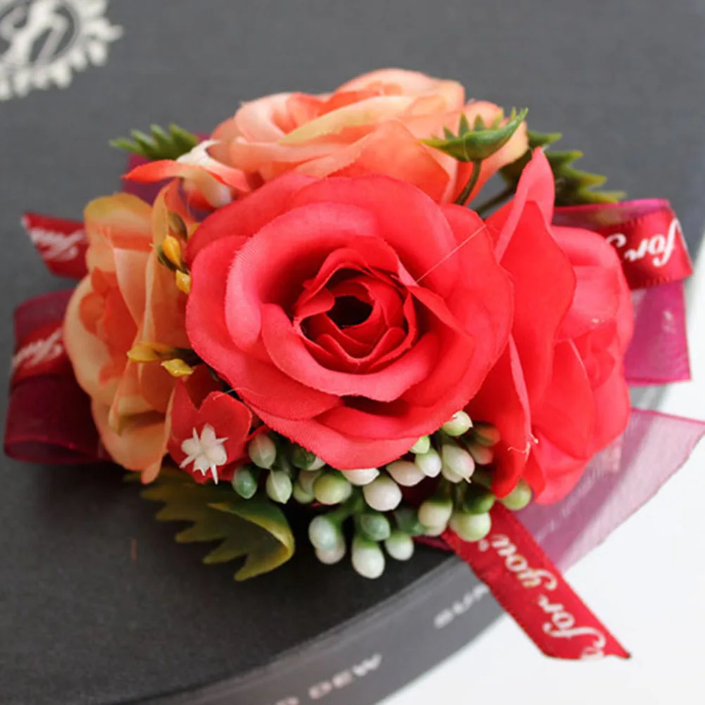 Red Boutonniere Красивые букеты невесты, бутоньерка для жениха, свадебные цветы для свадьбы, выпускного вечера, вечерние, LXY9 MA20 - Цвет: Red Boutonniere