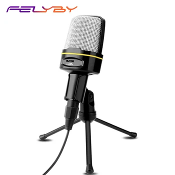 

FELYBY Condenser Microphone SF-920 3.5mm Desktop Microphone with Volume Control and Tripod Stand for Recording Podcast