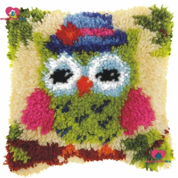 

handwerken knooppakket Cushion accessories set Latch Hook Rug Kits owl DIY Needlework Unfinished Crocheting cross stitch pillow