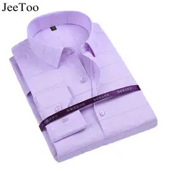 Jeetoo бренд Для мужчин рубашки 2018 бамбуковое волокно рубашки с длинным рукавом Slim Fit Формальные Бизнес Мужские рубашки плюс Размеры сорочка