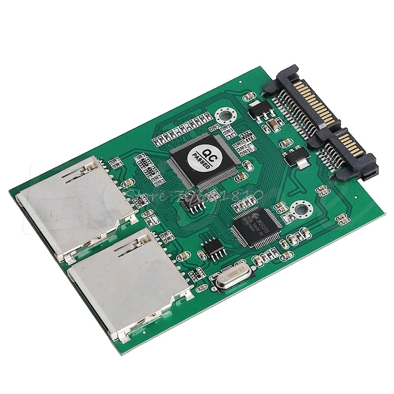 2 порта двойной SD SDHC MMC RAID в SATA адаптер конвертер для любой емкости SD карты и Прямая поставка