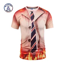 Mr.1991INC New Fashion Guide T-shirt Men/Women Fake Two Pieces Style T Shirt Print A Suit Tops Sexy Creative Summer T Shirts