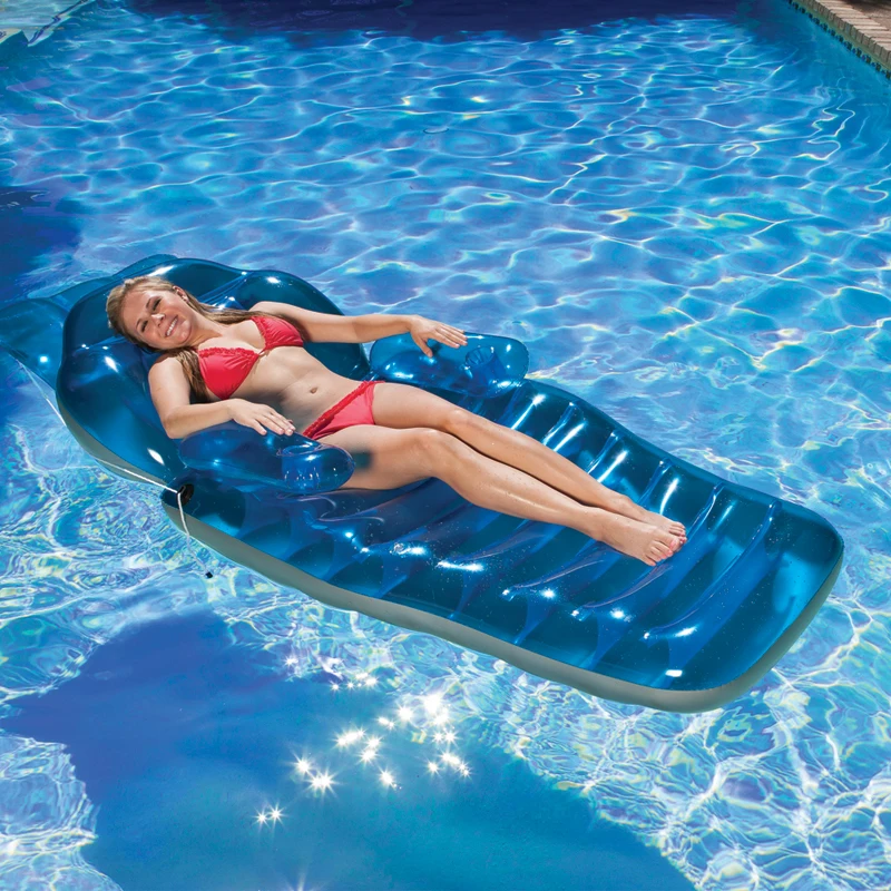 

Comfortable inflatable Float Chair Floating Bed Lounge PVC Foldable Bed Giant Inflatable Pool float Beach Pool Raft Air Mattress