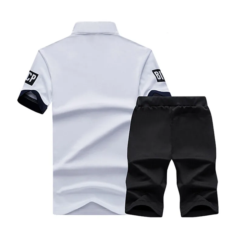 Sportsuits Set Men 2018 Brand Polo Suits Summer 2PC Top Short Set Men's Stand Collar Fashion 2 Pieces T-shirt Shorts Tracksuit Sportsuits Set Men 2018 Brand Polo Suits Summer 2PC Top Short Set Men's Stand Collar Fashion 2 Pieces T-shirt Shorts Tracksuit
