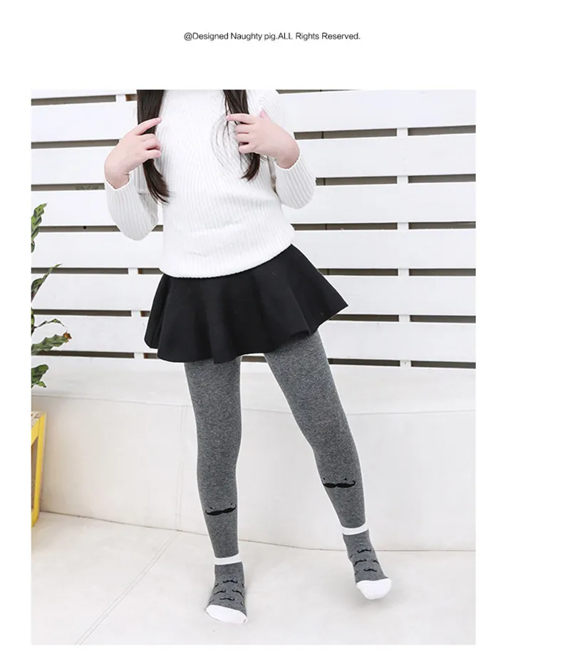Autumn Girl's Cotton Cute Tights & Stockings Bearded Cartoon Girls Pantyhose Female Children Tights Kids Pantyhoses05