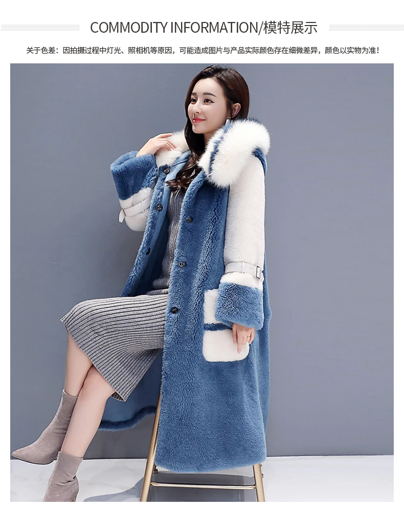 Зимнее пальто с капюшоном, Женское пальто из искусственного кроличьего меха, длинное Свободное пальто с меховым воротником, роскошное толстое теплое Женское пальто большого размера