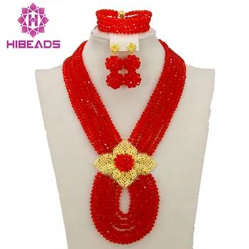 

Fantastic Nigerian Wedding African Beads Jewelry Set Indian Bridal Women Jewelry Set Party Beads Set Free Shipping WB052