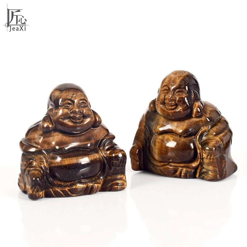933.05 SMALL 2.7 Natural Tiger Eye Buddha Head Fine Hand Carved Semi Precious Buddhist Figurine,Gemstone Valentine Offer