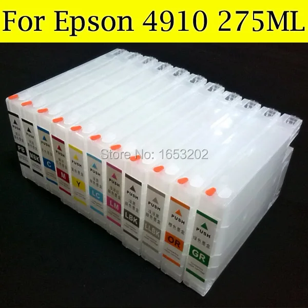 

11 COLOR 275ML ink cartridge for epson 4910 with permanent chip for cartridge 655 T6551 T655 T655A T655B