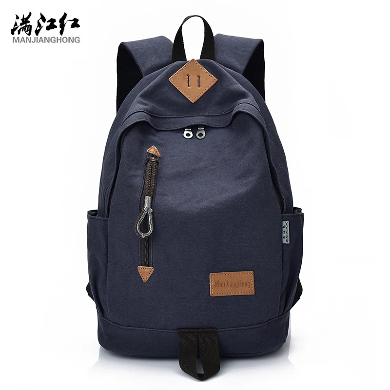 Manjinghong Famous Brand Man Woman Canvas font b Backpack b font Black Gray College Student Bag