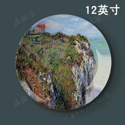 Фарфоровая декоративная настенная тарелка с изображением монета, диск с керамическим диском для домашнего интерьера, креативный диск - Цвет: 12
