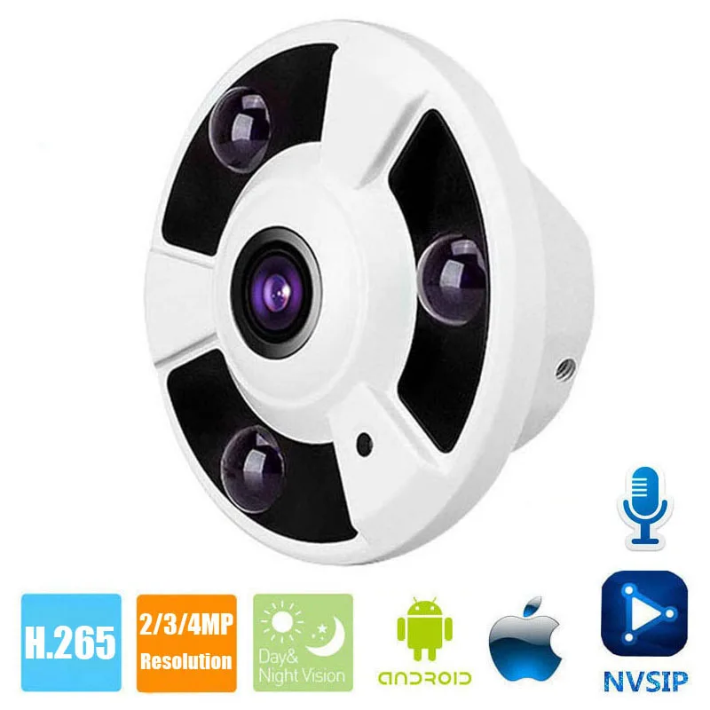 

HD 1080P 2MP 4MP IP Camera Onvif Microphone Audio Pick Up Fisheye 5MP 1.8mm Lens IR Night Vision Security CCTV Camera NVSIP