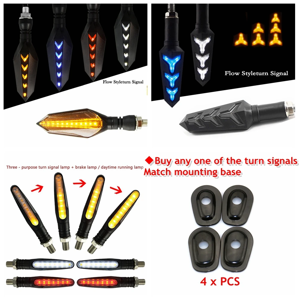 

Motorcycle Refit Turn Signals Light Tail Flasher LED Dynamic turn signal For KAWASAKI ER6N ER6F ZRX1200 KLE 500 KLR 650