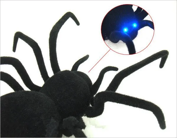 [Забавный] Электронный Питомец пульт дистанционного управления вспышка Тарантул глаза блеск Смарт 4Ch RC черный паук игрушка хитрые
