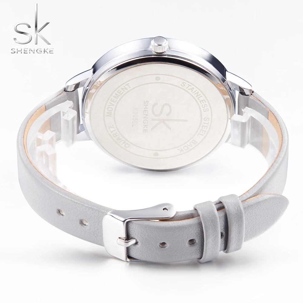 Shengke часы для женщин модные часы элегантный платье кожаный ремешок ультра тонкий наручные часы Montre Femme Reloj Mujer