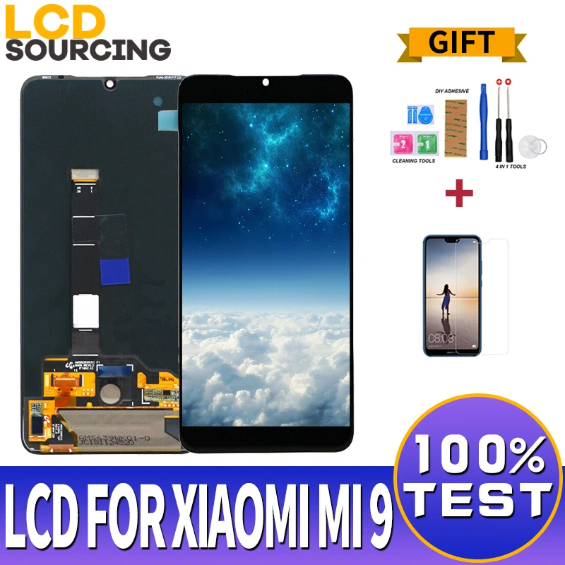 

6.39" AMOLED For Xiaomi Mi 9 LCD Display Touch Screen Digitizer Assembly For Xiaomi mi9 Display Replace 100% test 1080 x 2340