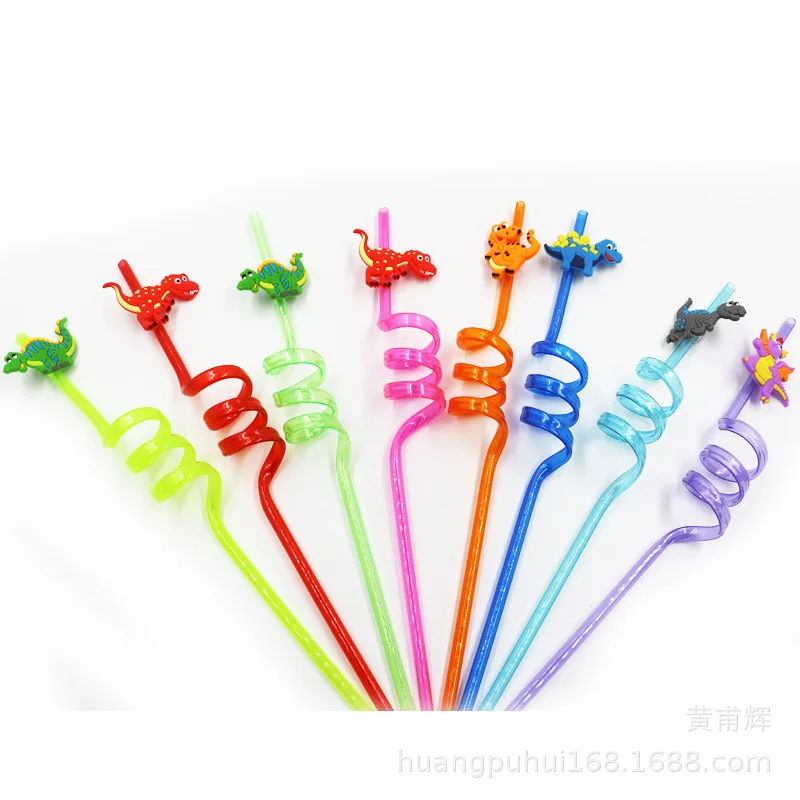 

8pcs Dinosaur Plastic Drinking Straws for Children Birthday Party Bar Straws dinosaur party Straws party decorations