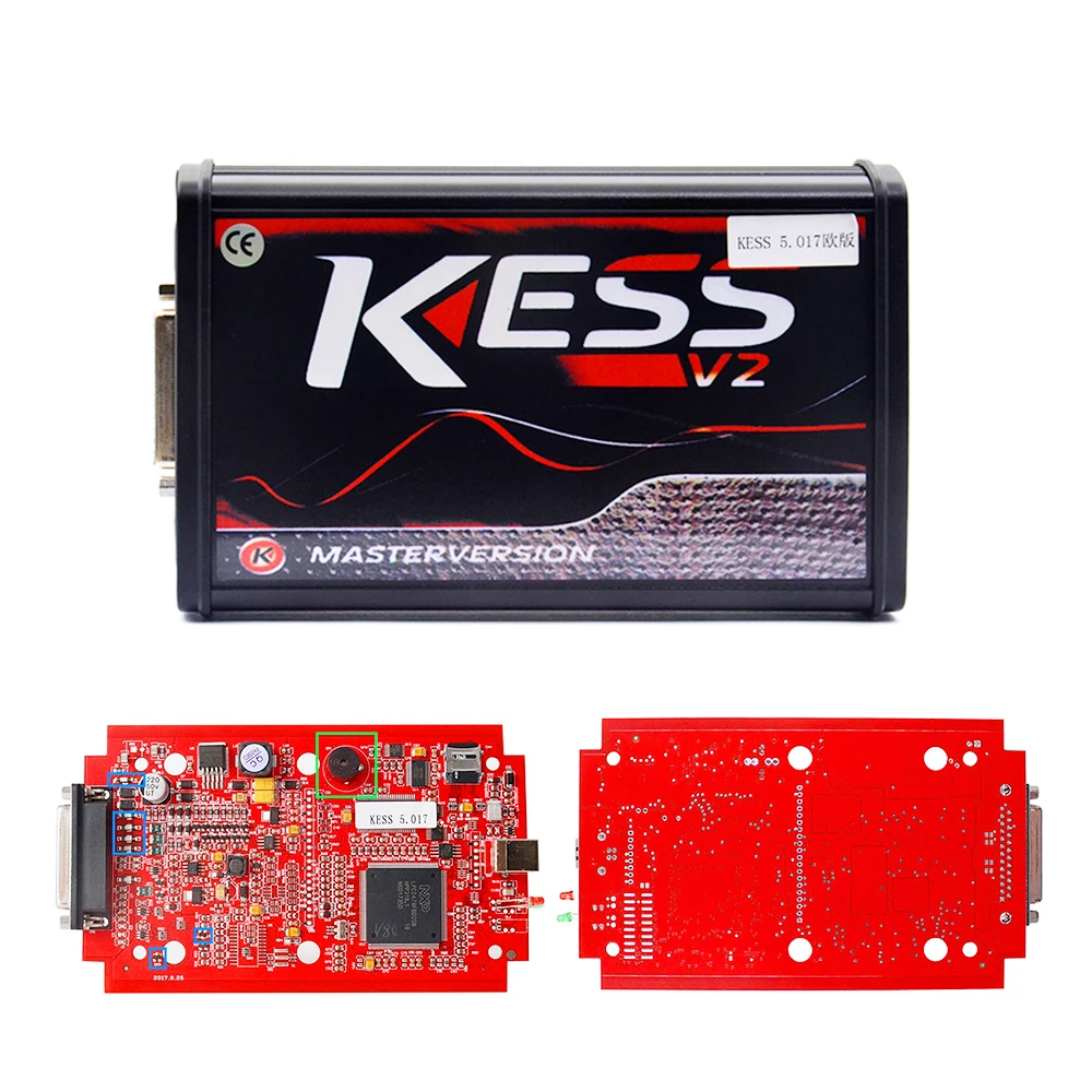 KESS V2.47 V5.017 Версия ЕС онлайн Версия KTAG 4LED Красный pcb KESS V2 V5.017 красный KTAG 7,020 SW2.23 без жетонов