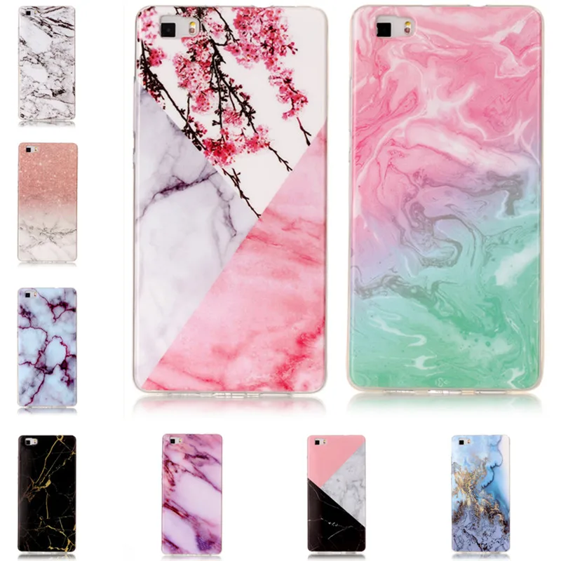 

Marble Stone Painted Cases for Huawei P8 Lite Soft Silicon Back Cover Case for Huawei P8Lite 2015 Phone Cover Shell Fundas Coque