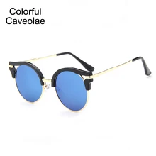 New 2017 Sunglasses Fashion Women UV400 Popular Cat Eye Woman Sun Glasses Designer Colorful Glasses Mirror Female