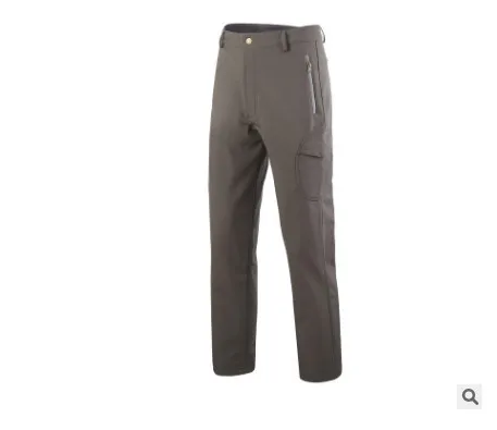 Мужские теплые водонепроницаемые штаны из мягкого флиса, ветронепроницаемые теплые дышащие тактические камуфляжные длинные штаны - Цвет: gray