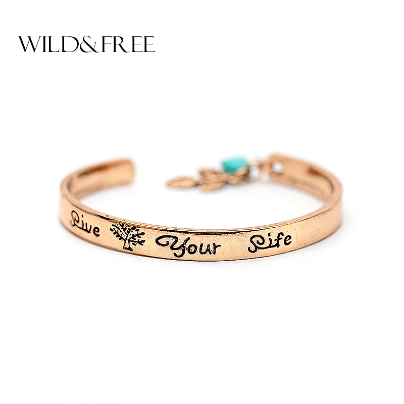 

Wild&Free Popular Letter Cuff Bangles For Women Girls Ladies Vintage Gold Silver Infinity Letters Love Bangle Christmas Gifts