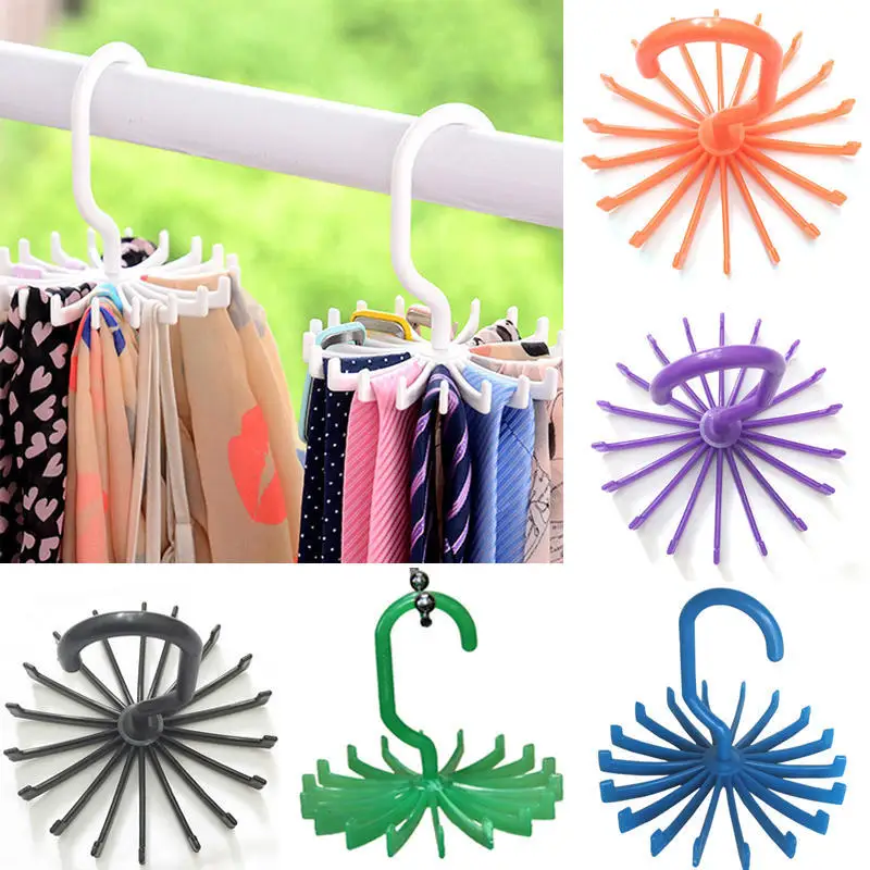 

Tie Hanger Plastic Portable Tie Rack Closets Rotating Hook Holder Belt