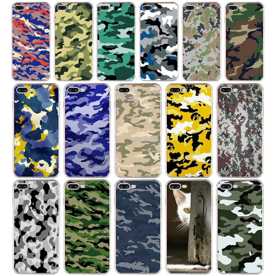 251H Camouflage Pattern Camo Army Custodia Morbida In Silicone Tpu Per Custodia Apple Iphone 6 6S 7 8 Plus