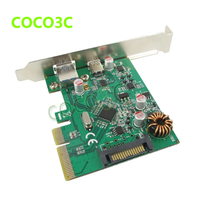  El más nuevo Adaptador convertidor 10 Gbps USB3.1 tipo C tipo A X4 PCI Express A USB3.1 tipo C + A 