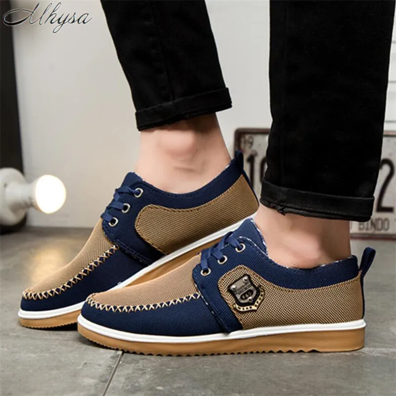 

Mhysa 2019 New Spring Autumn Men Fashion Casual Shoes Canvas Shoes Men Shoes Comfort Light Man Lace up Non Slip Sneakers L025