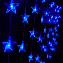 Новые световые входные шторы вход анод-скрининг занавес украшенный камнями Рождественская гирлянда освещения 60 пятиконечная