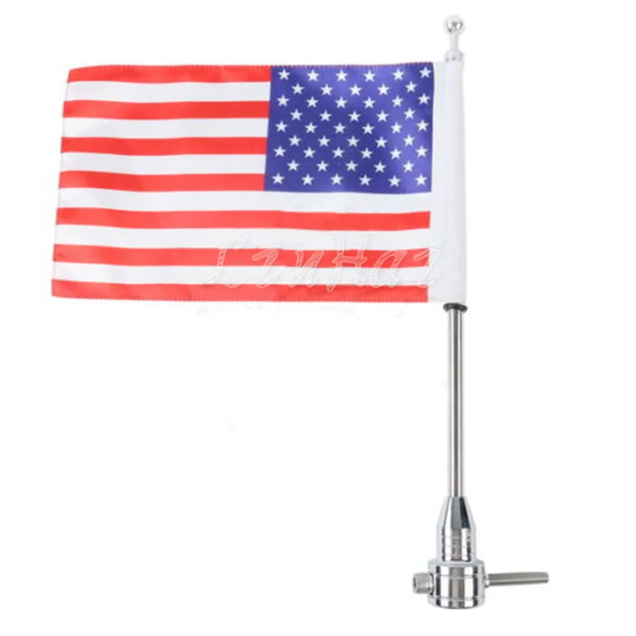 Motorcycle Luggage Rack Vertical Flag Pole American For Harley Touring Road King Glide&FLHT