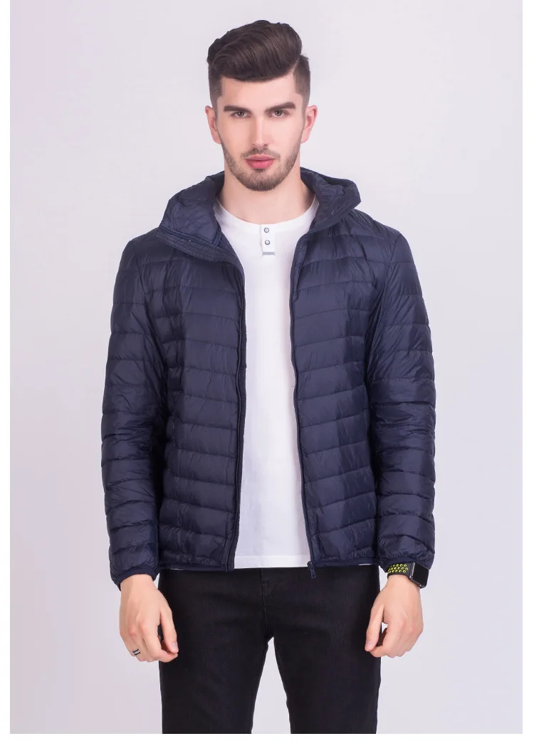 Mens Fashion Winter Jackets Ultra Light Windproof 90% White Duck Down Coats Casual Autumn Portable Puffer Jackets Warm Parkas