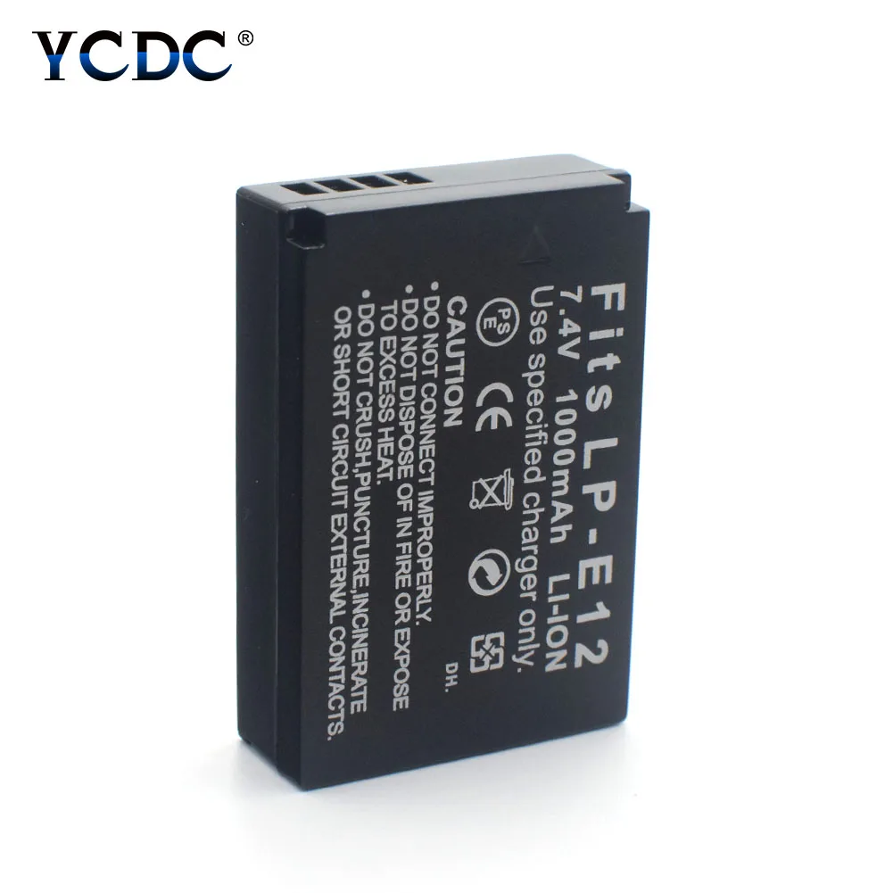 YCDC перезаряжаемый LP-E12 7,4 V 1000mAh аккумулятор для цифровой камеры Canon EOS 100 100D M M10 M50 M100 DSLR Kiss X7 Rebel SL1